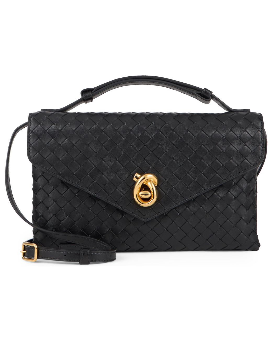 Bottega Veneta Black Knot Lock Shoulder Bag