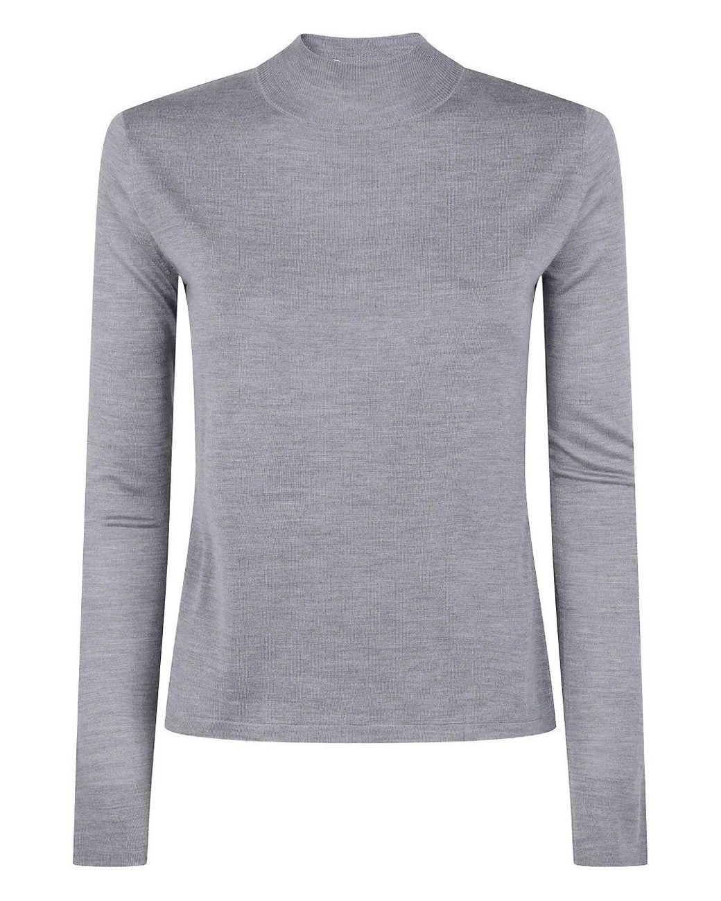 Max Mara Gray "Falesia" Silky Turtle Neck Sweater Clothing