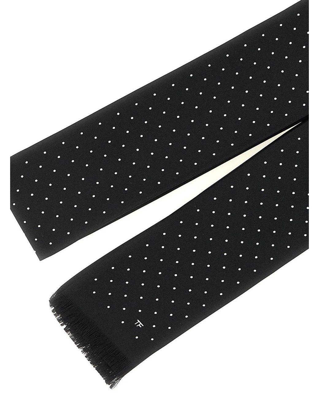 Tom Ford Black Polka Dot Scarf for men
