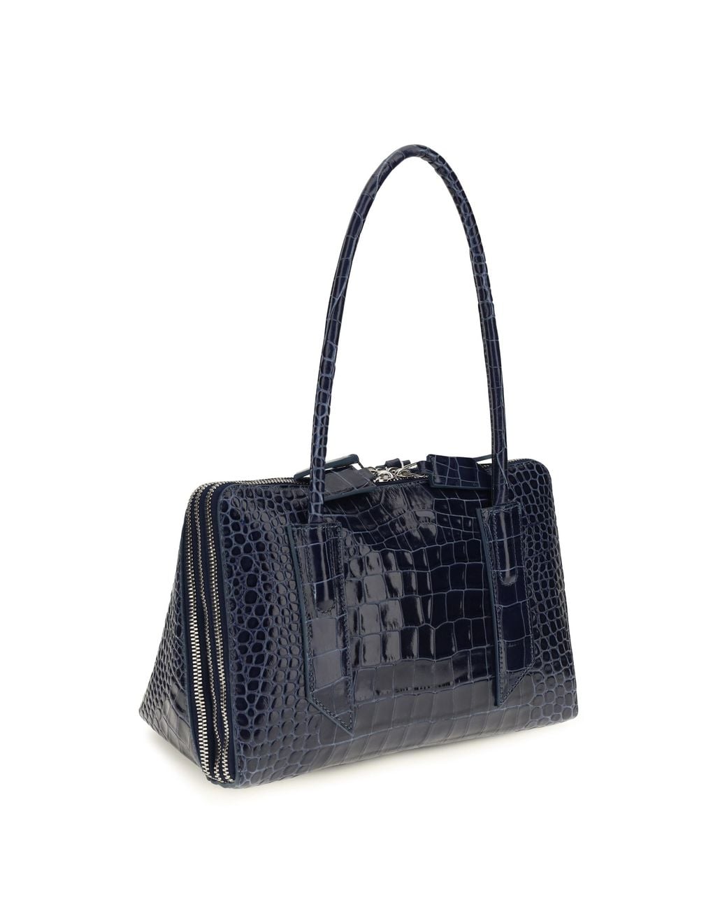 The Attico Blue L'Altra Di Milano Crocodile-Effect Shoulder Bag