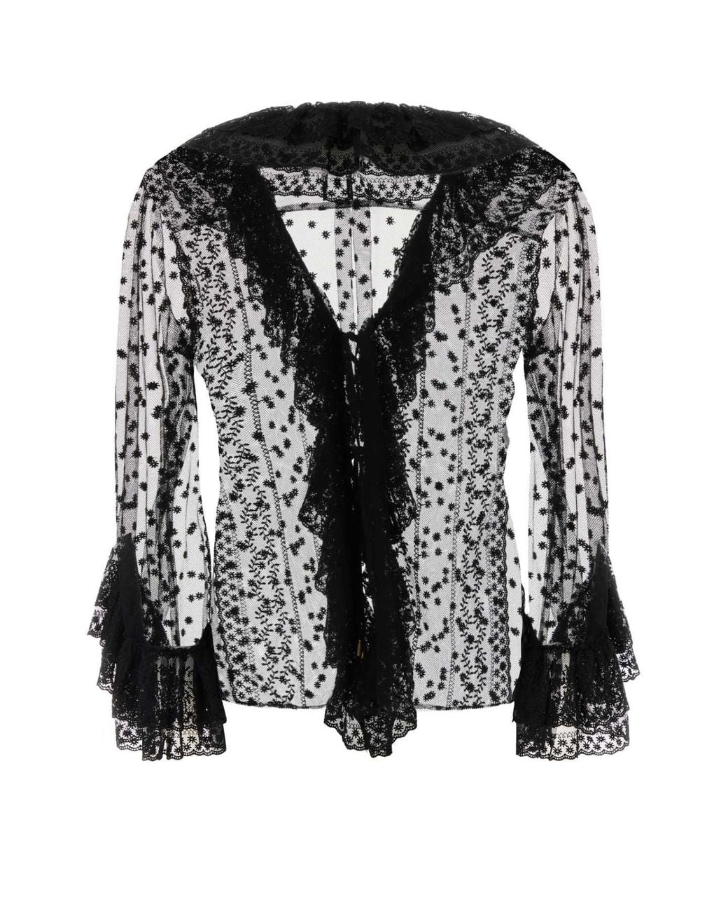 Alberta Ferretti Black Tulle Blouse
