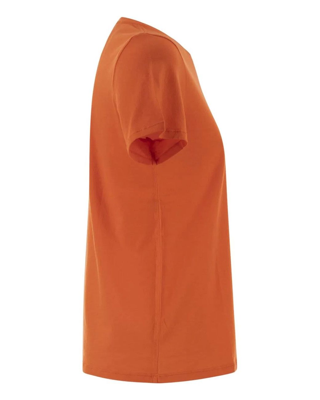 Majestic Orange Crew-Neck Short-Sleeved Cotton T-Shirt