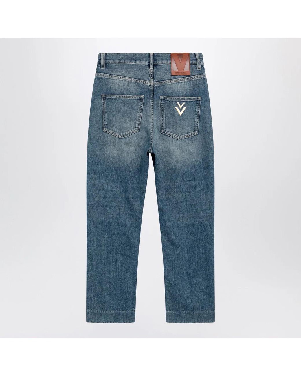 Valentino Blue Medium Jeans With Vpatch Detail On The Back