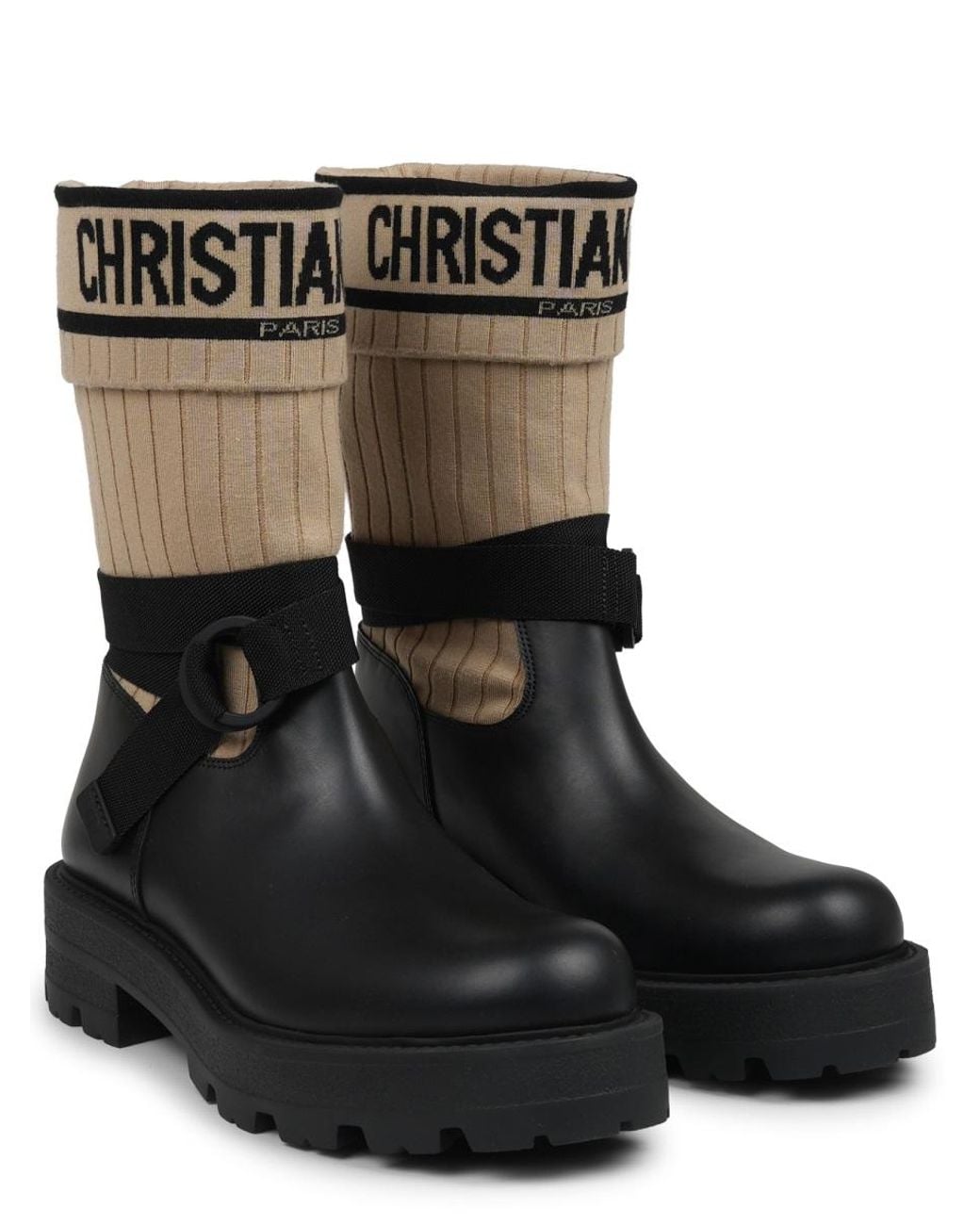 Dior Black Logo D-Major Boots