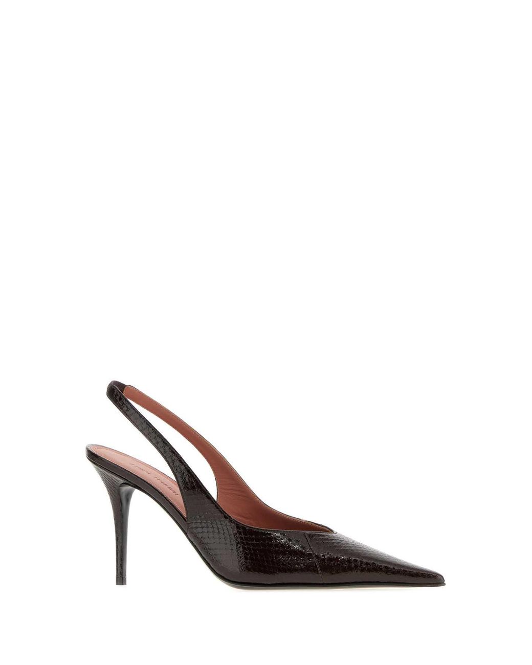 AMINA MUADDI Brown Dark Leather Anok Pumps