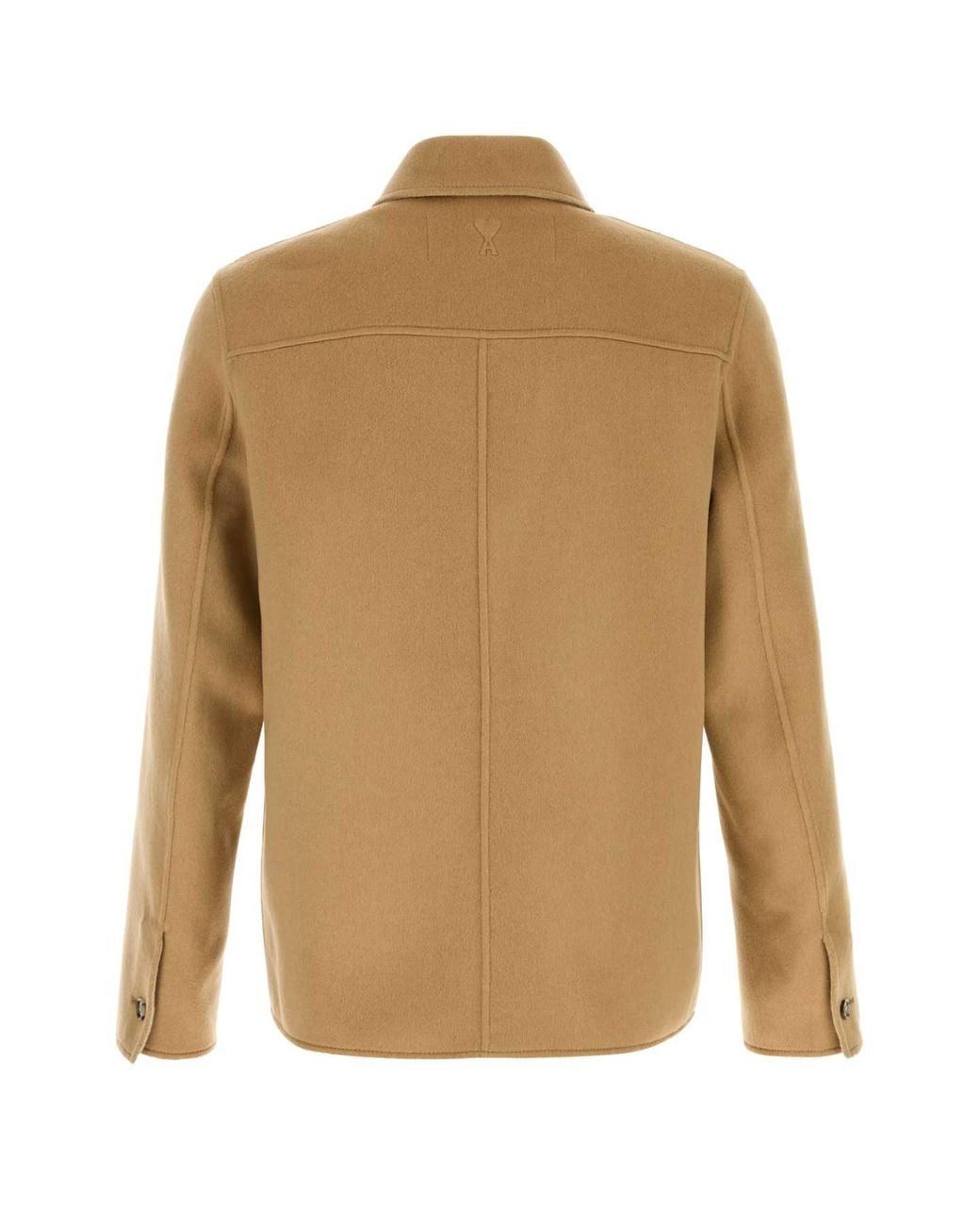 AMI Natural Wool-Cashmere Blend Overshirt for men