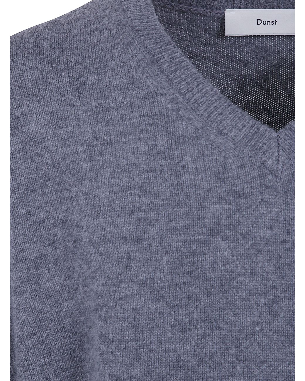 DUNST Blue Cashmere V-Neck Sweater for men