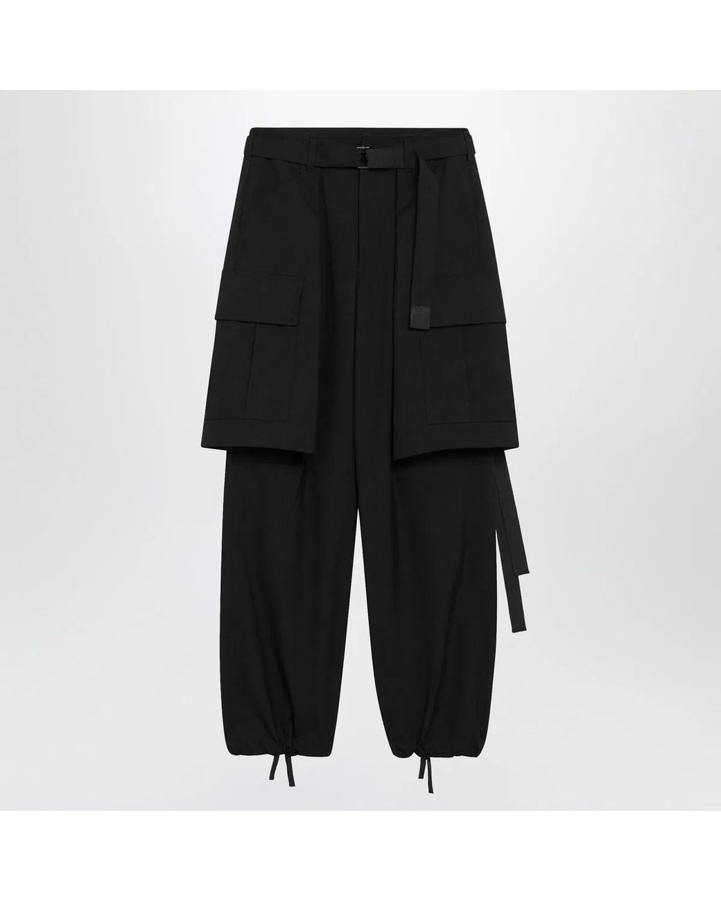 Sacai Black Woolblend Cargo Trousers
