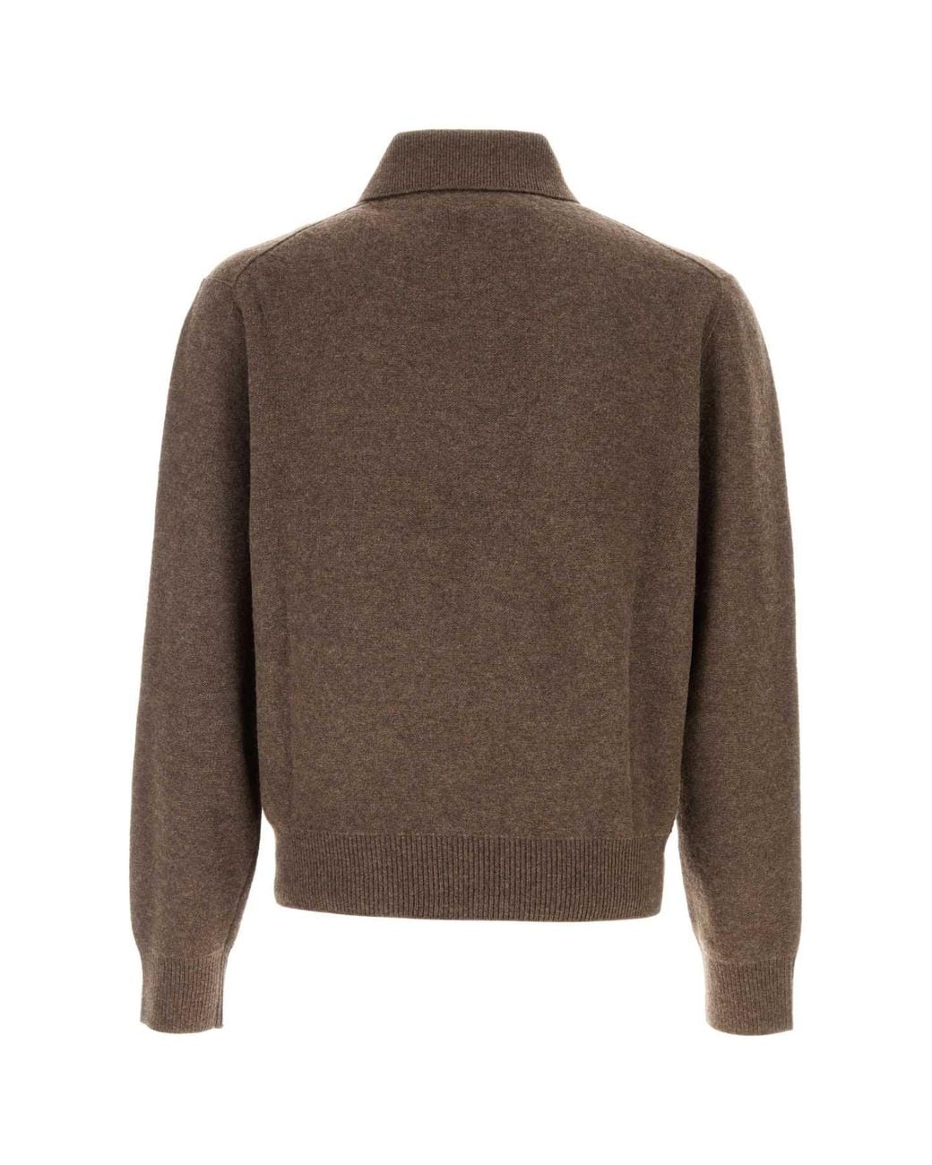 Bottega Veneta Brown Brow Wool-Blend Polo Shirt for men