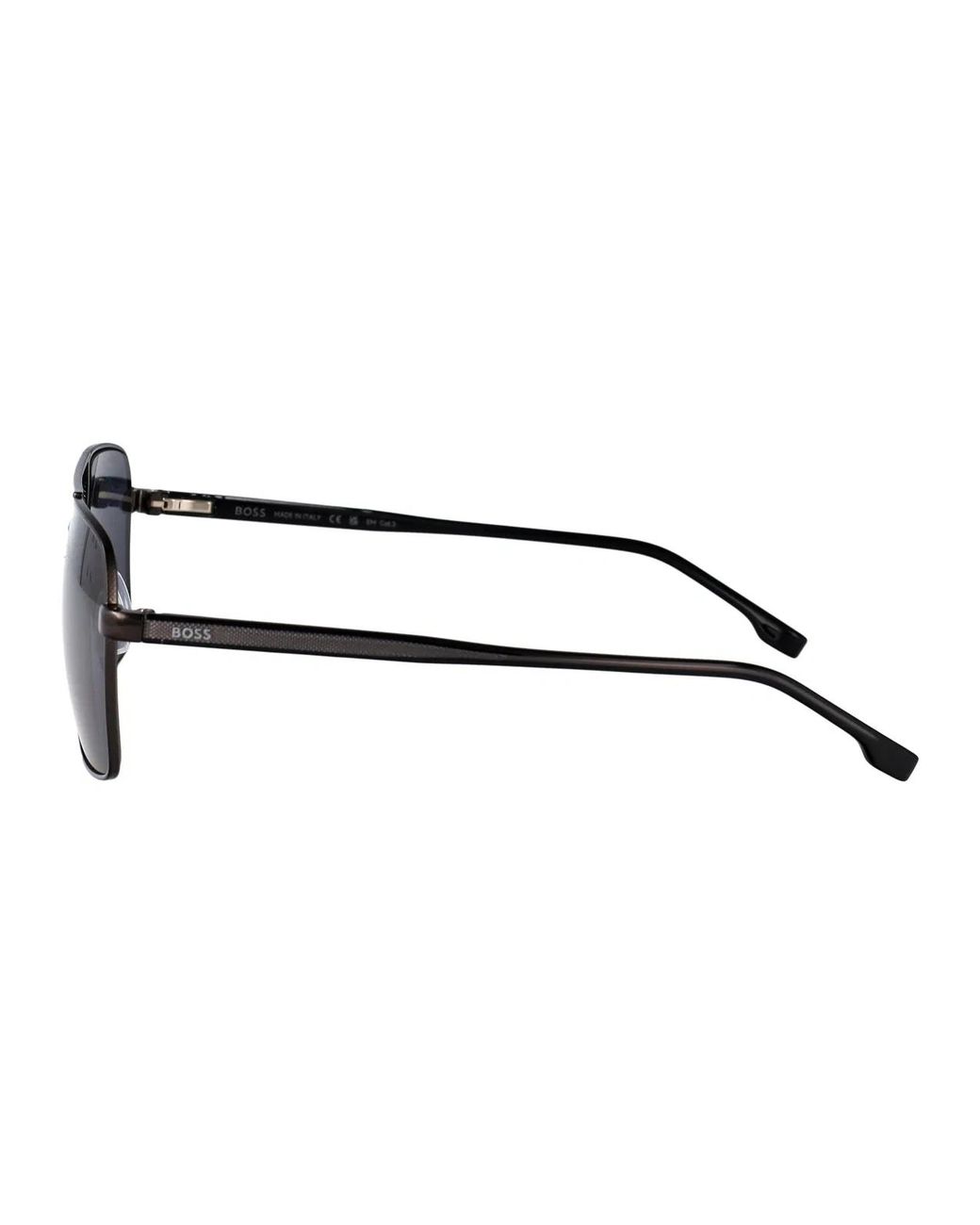 Boss Blue Dark Ruthenium Stainless Steel Sunglasses for men