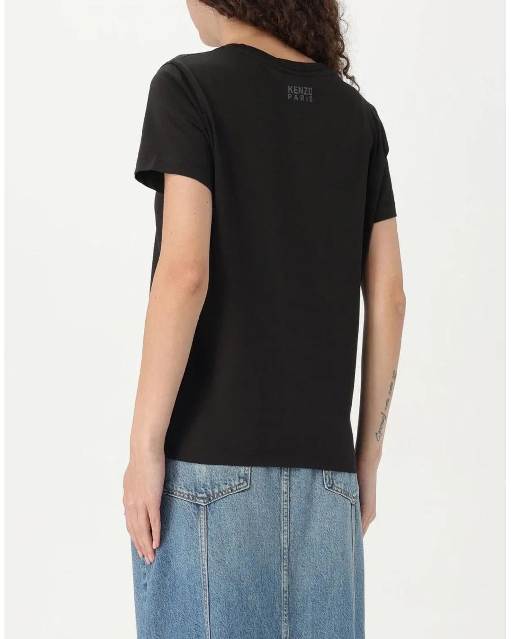 KENZO Black Happy Tiger Logo T-Shirt