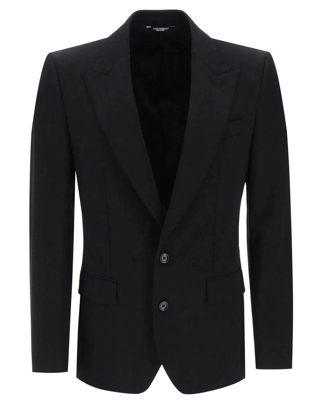 Dolce & Gabbana Black Dolce & Gabbana Single-Breasted Virgin Wool Jacket for men