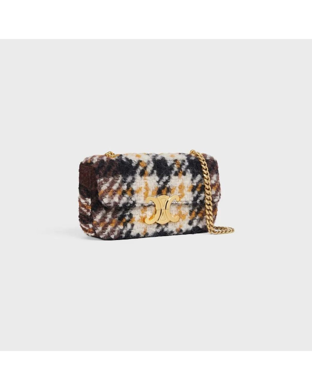 Céline Black Triomphe Shoulder Bag - Yellow/brw