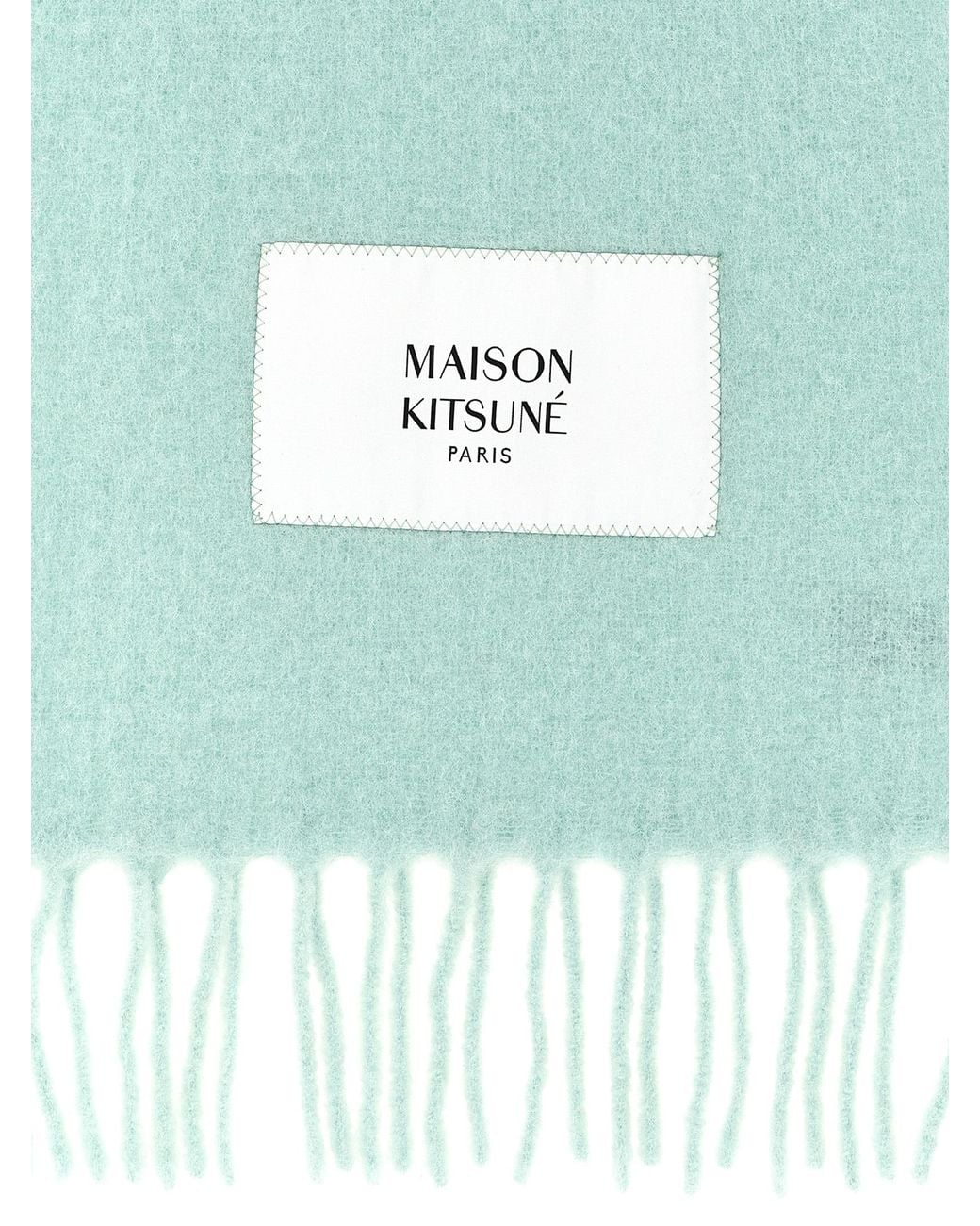 Maison Kitsuné Green Logo Patch Scarf for men