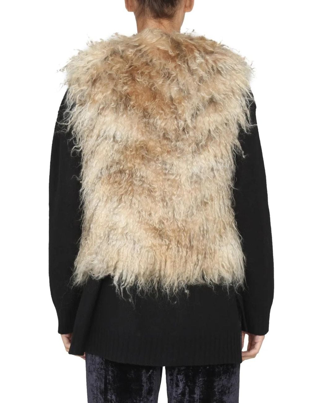 BECAGLI SINCE 1994 Black Mohair Fur Vest