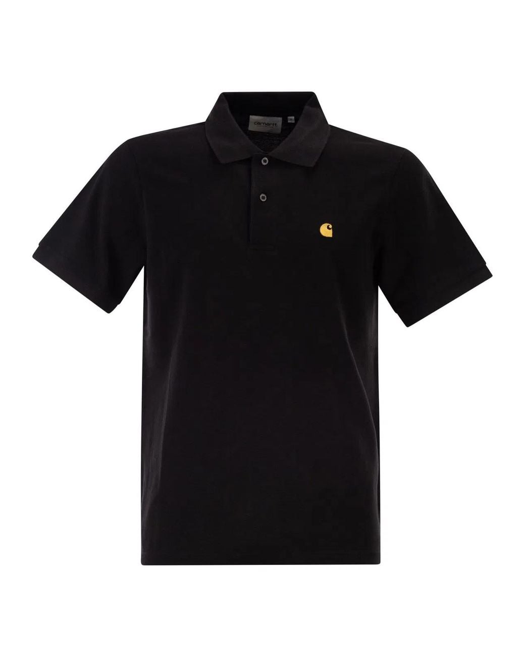 Carhartt Black Short-Sleeved Piqué Polo Shirt