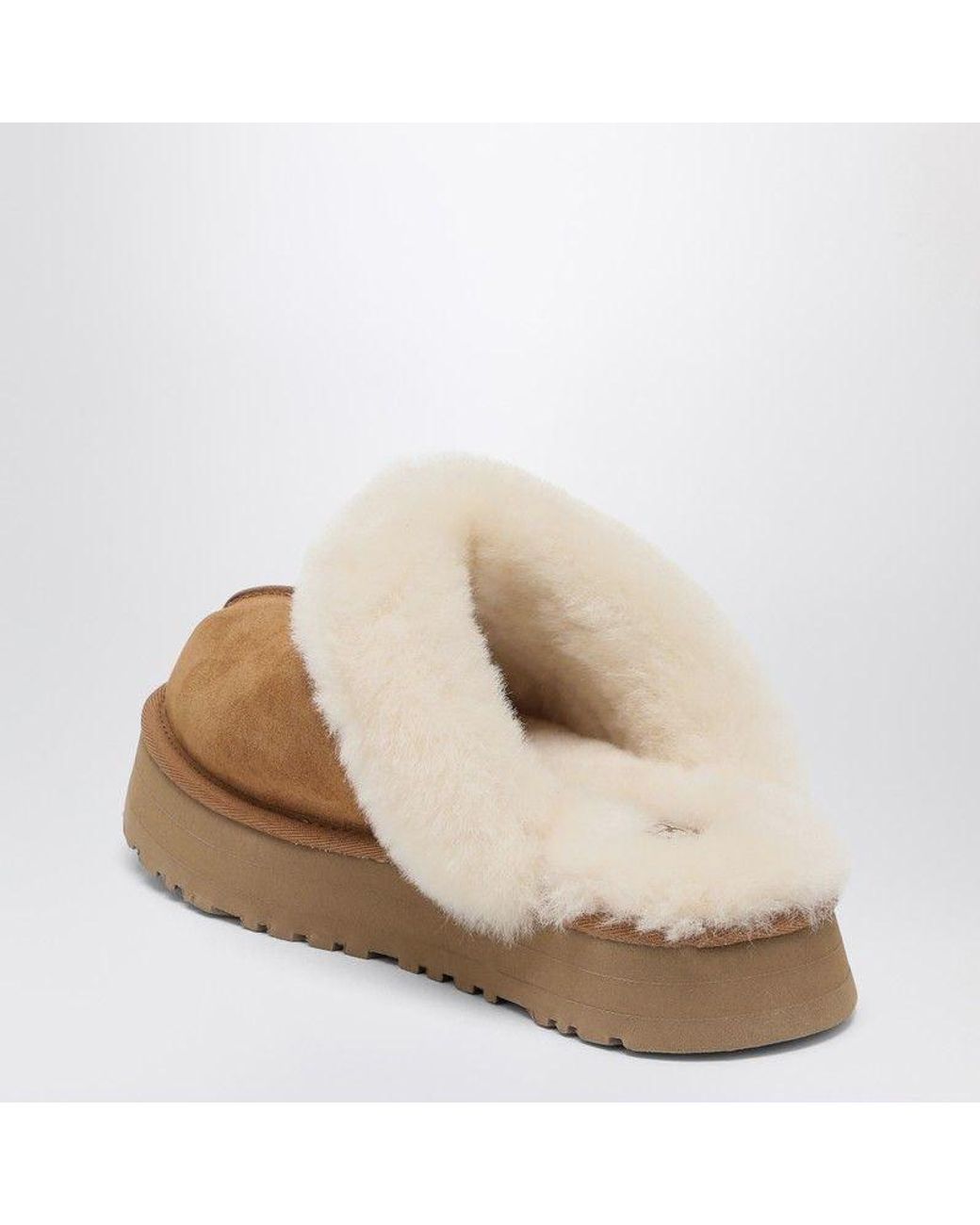 Ugg Brown Disquette Chestnut Eather Slip-Ons