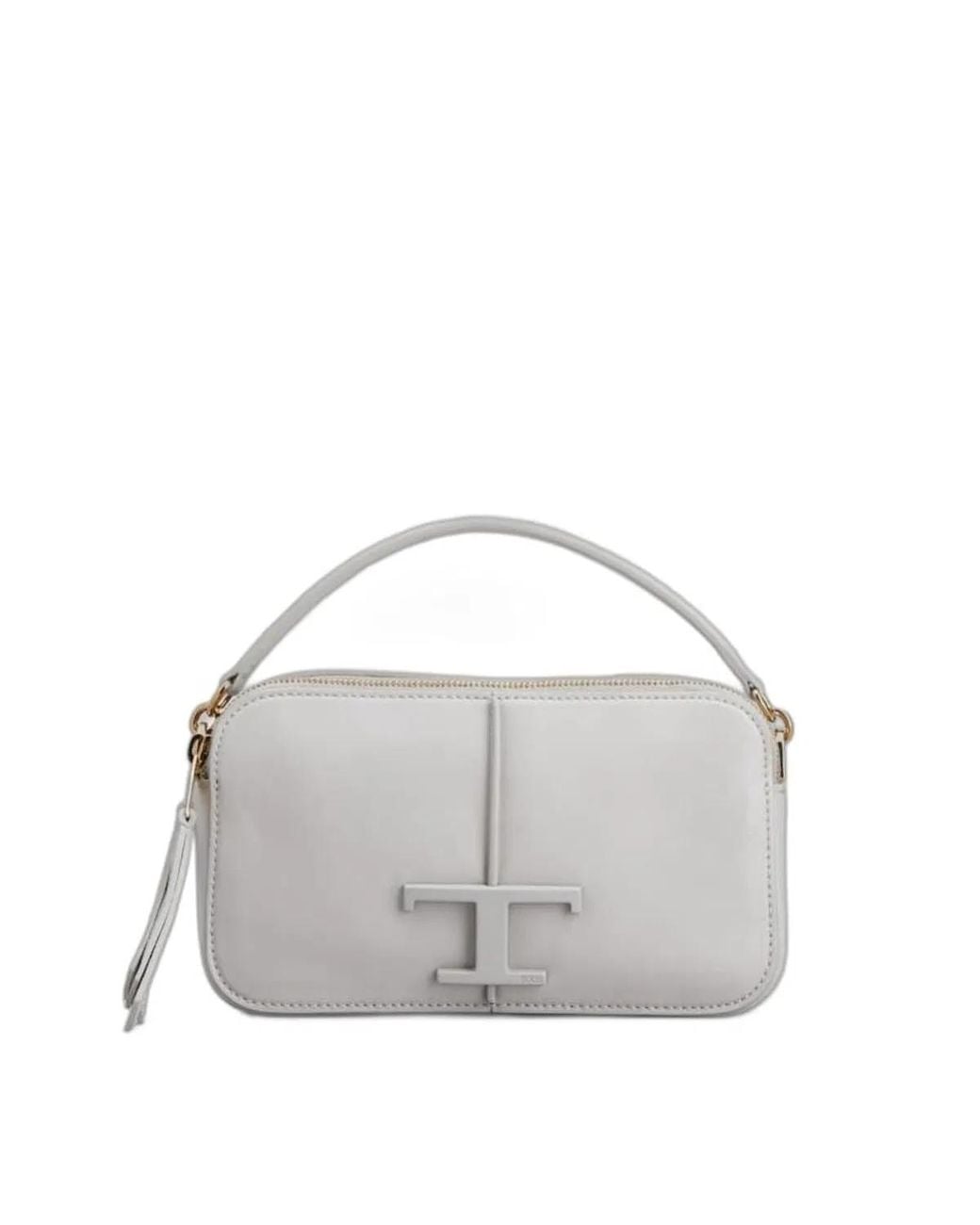 Tod's Gray Leather Mini Crossbody Handbag For Ss24