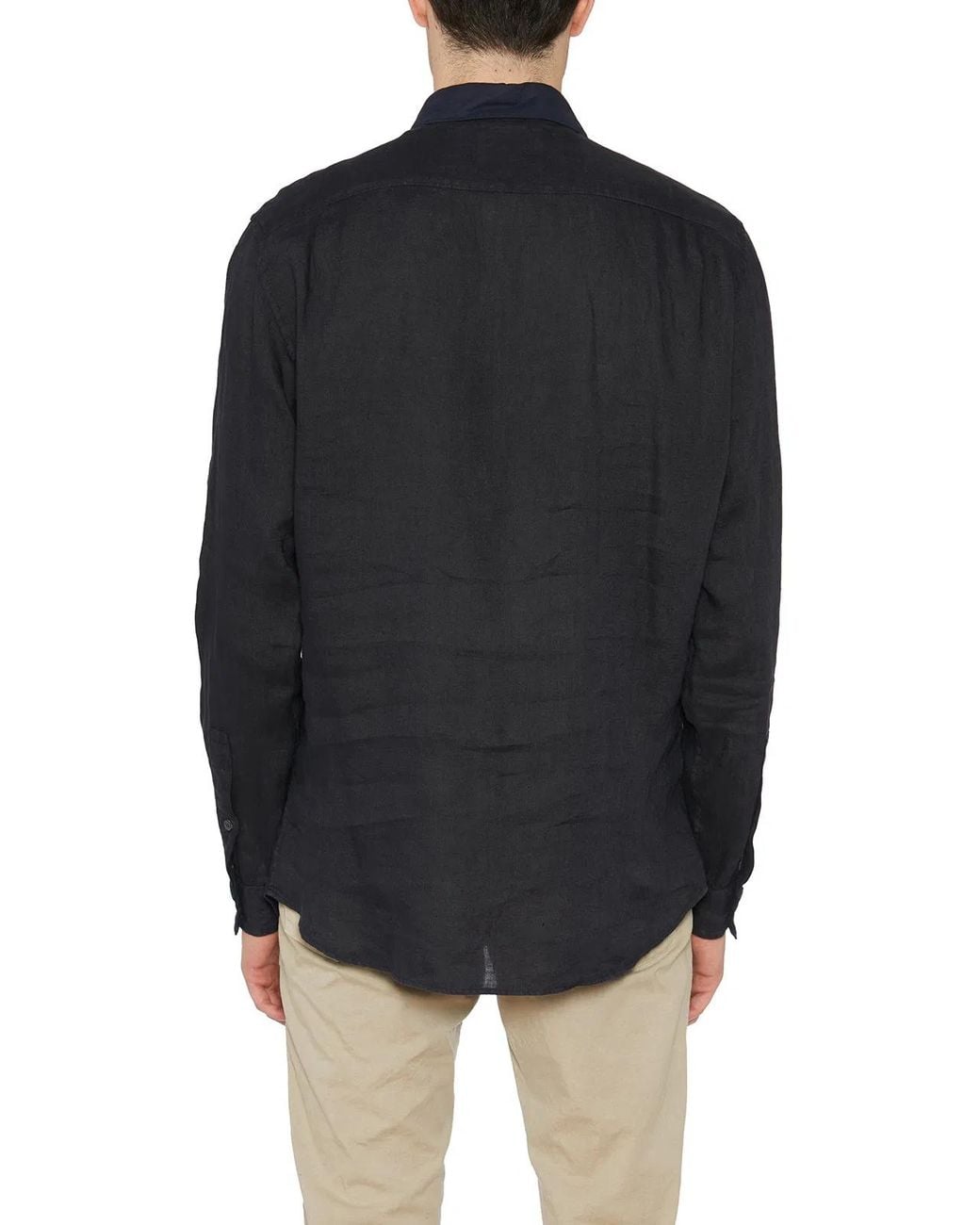 Paolo Pecora Black Linen Shirt for men