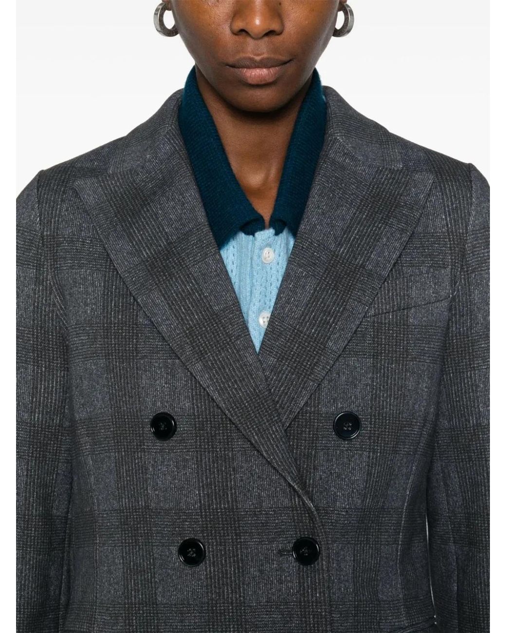 Circolo 1901 Gray Cotton Double-Breasted Jacket