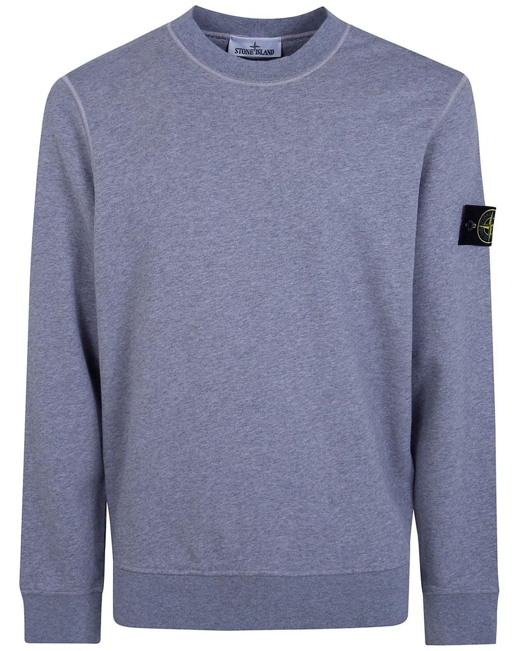 Stone Island Blue Round Neck Sweatshirt for men