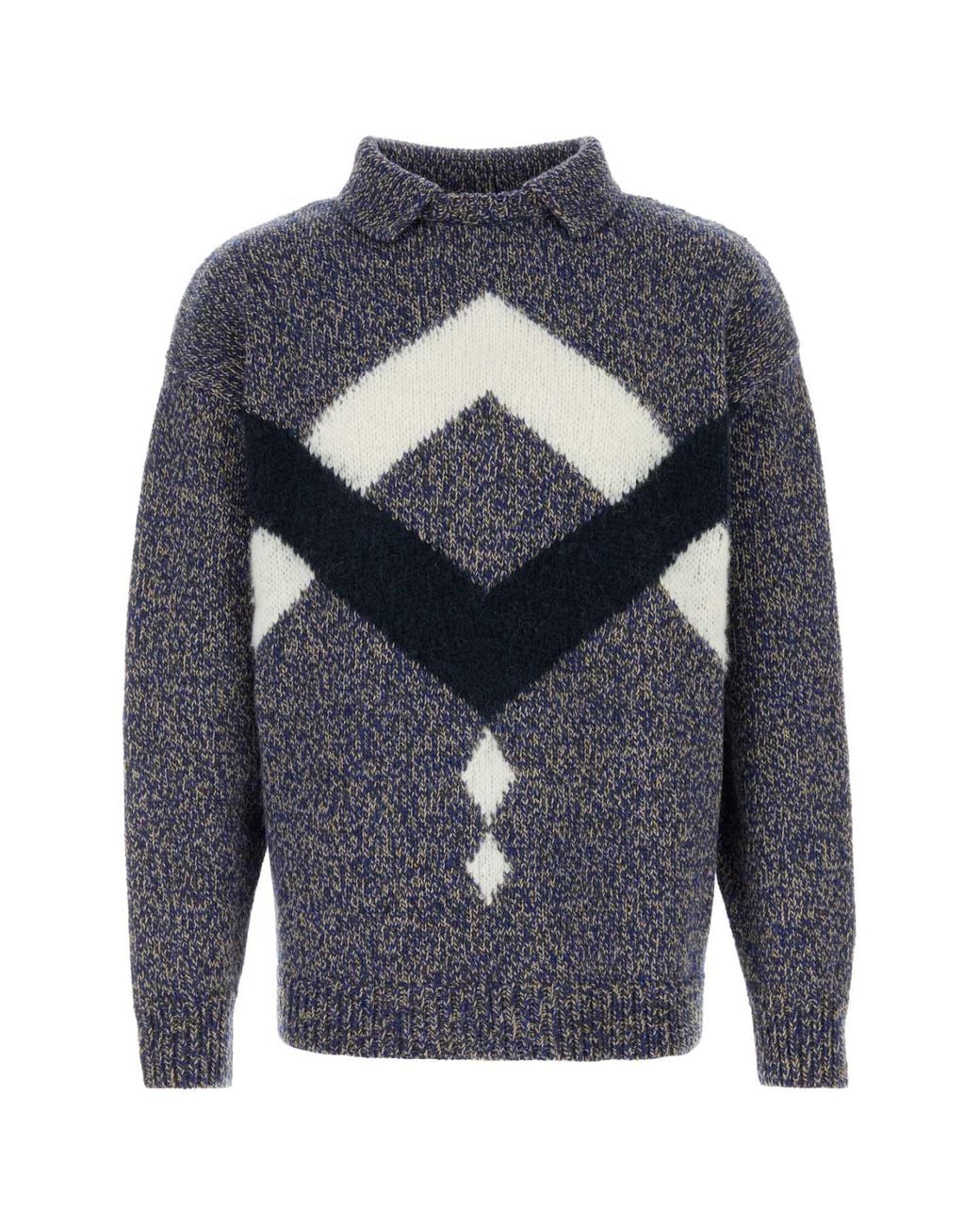 Giorgio Armani Blue Alpaca And Virgin Wool Sweater for men