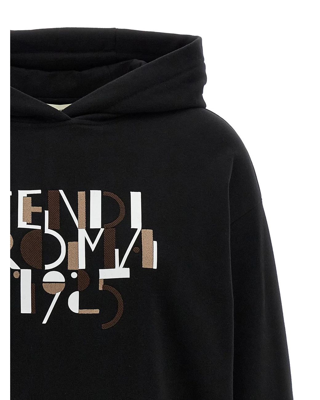 Fendi Black Roma Cotton Hoodie