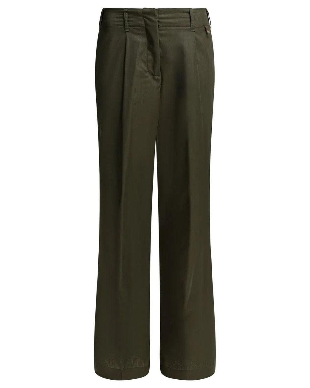 Herno Green Wool Tailored Pants