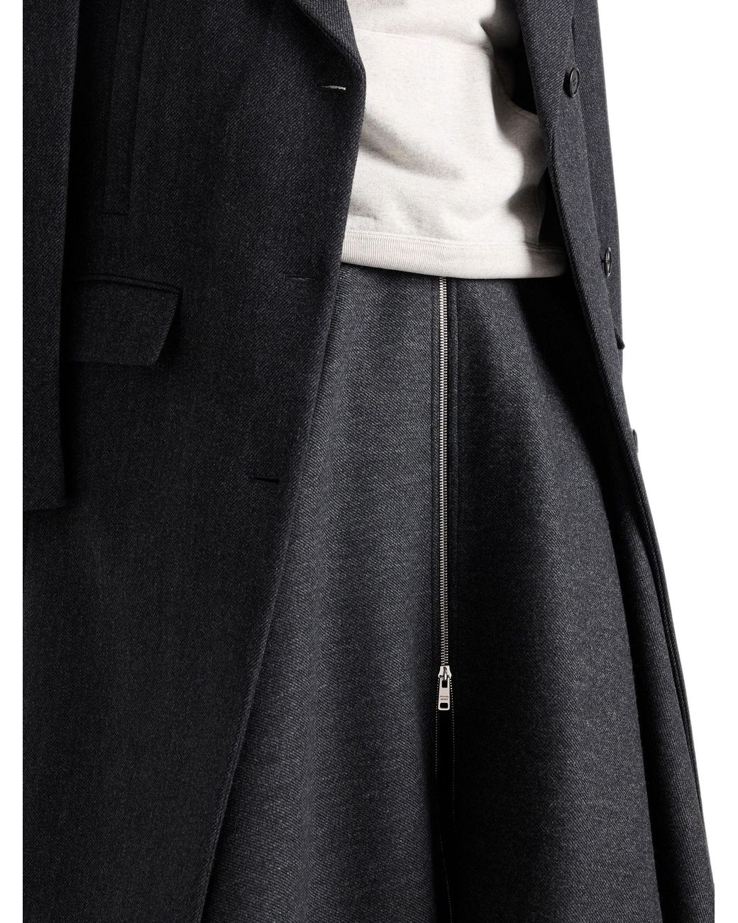 Prada Blue Single-Breasted Double Wool Coat