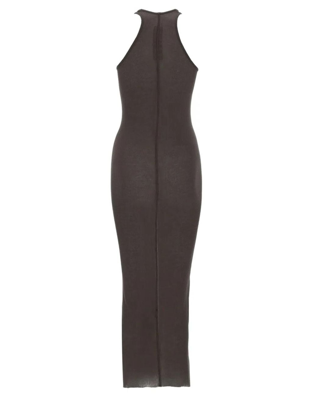 Rick Owens Gray Ribbed Midi Dress