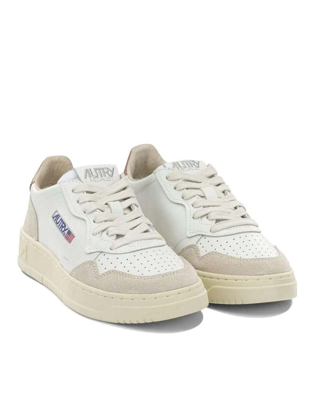 Autry White "Medalist Low" Low-Top Sneakers