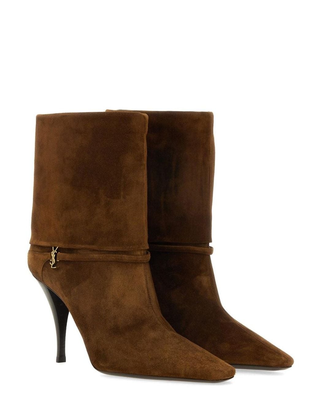 Saint Laurent Brown Stivaletto "Niki"