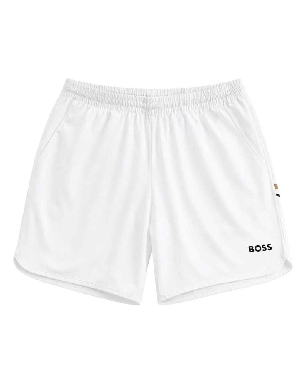 Boss White Shorts Con Logo for men