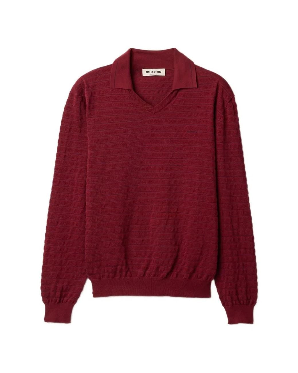 Miu Miu Red Cotton Polo Shirt