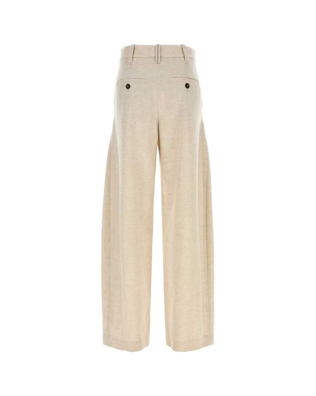 Brunello Cucinelli Natural Tailored Pleated Pant