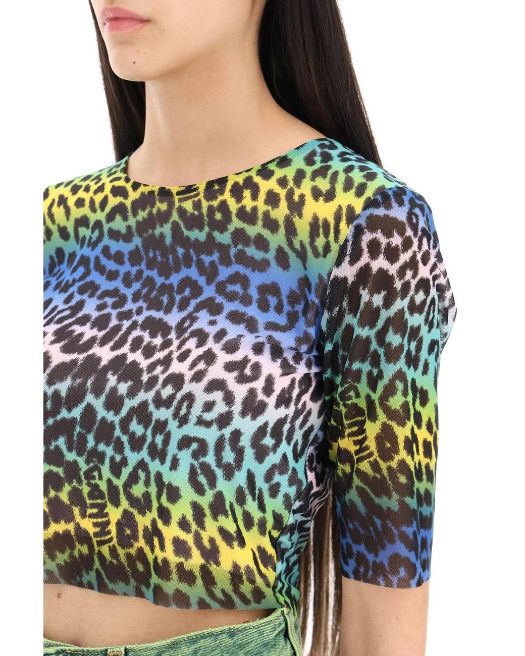 Ganni Blue Top Animalier