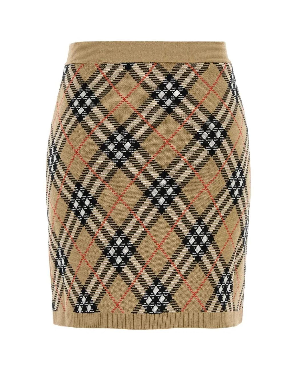 Burberry Multicolor Embroidered Wool Blend Mini Skirt