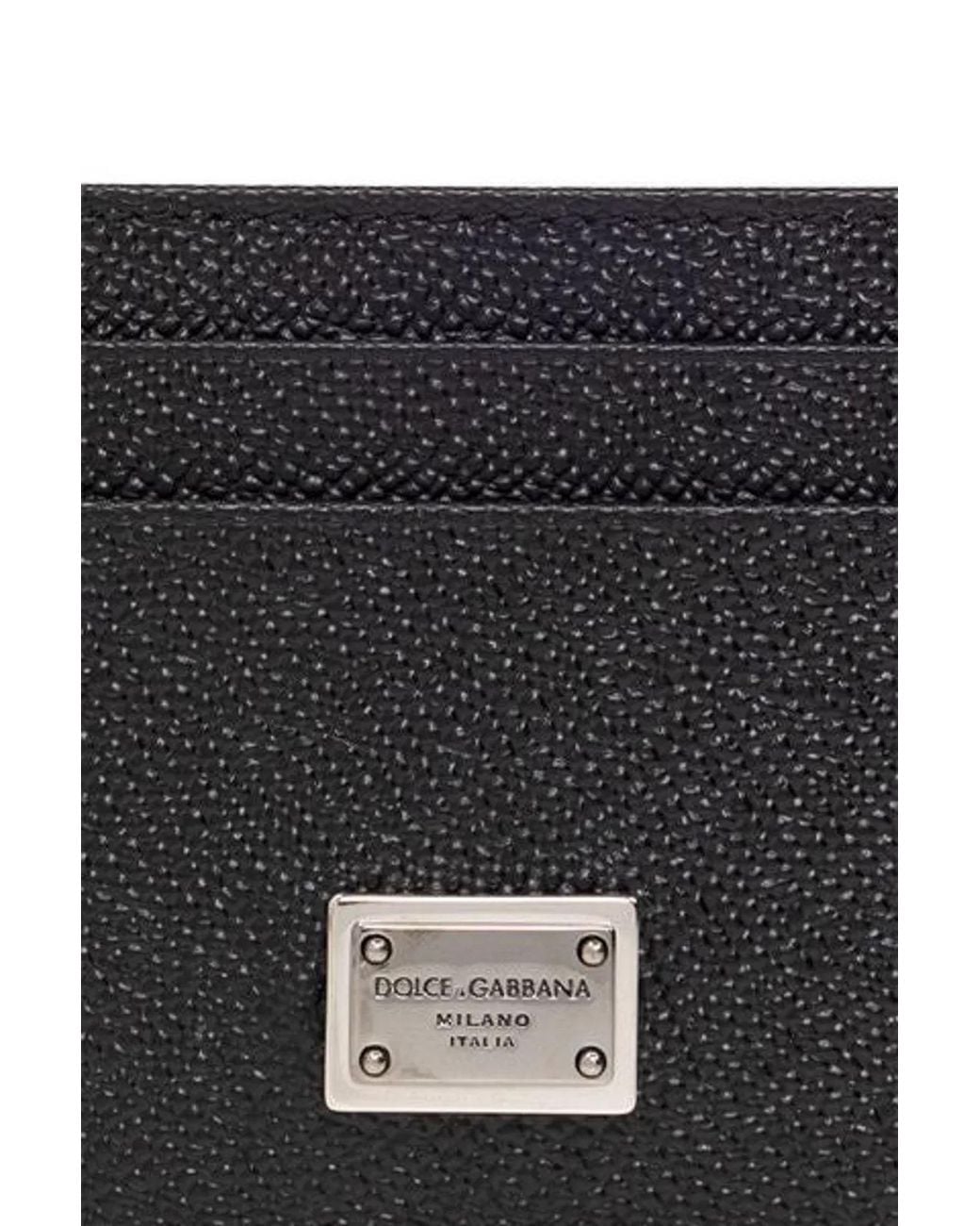 Dolce & Gabbana Black Dolce & Gabbana Leather Card Holder for men