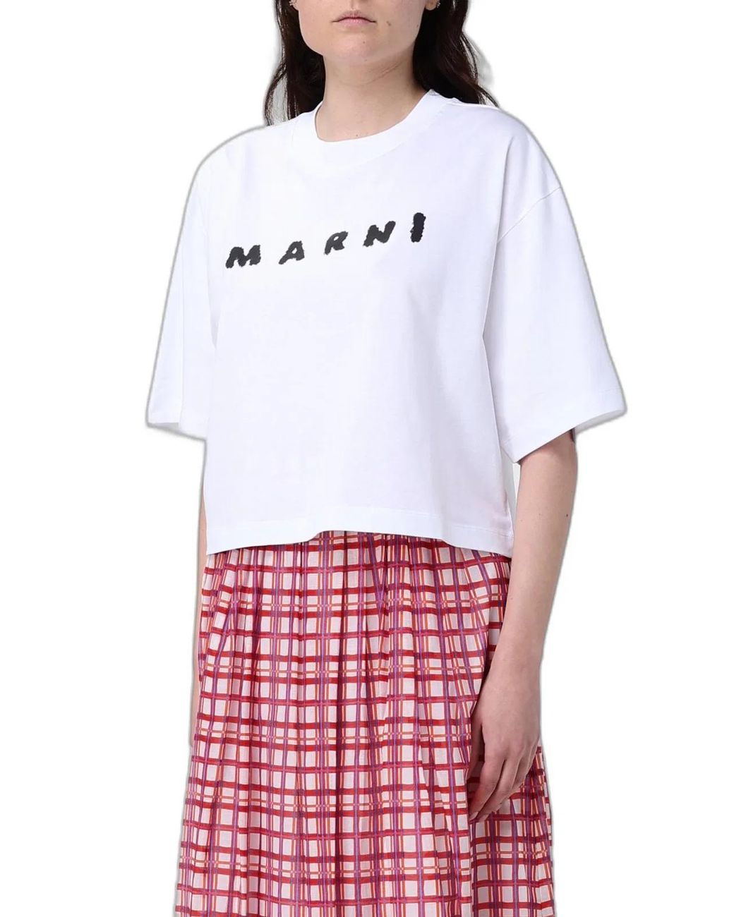 Marni White Lily Cotton T-Shirt