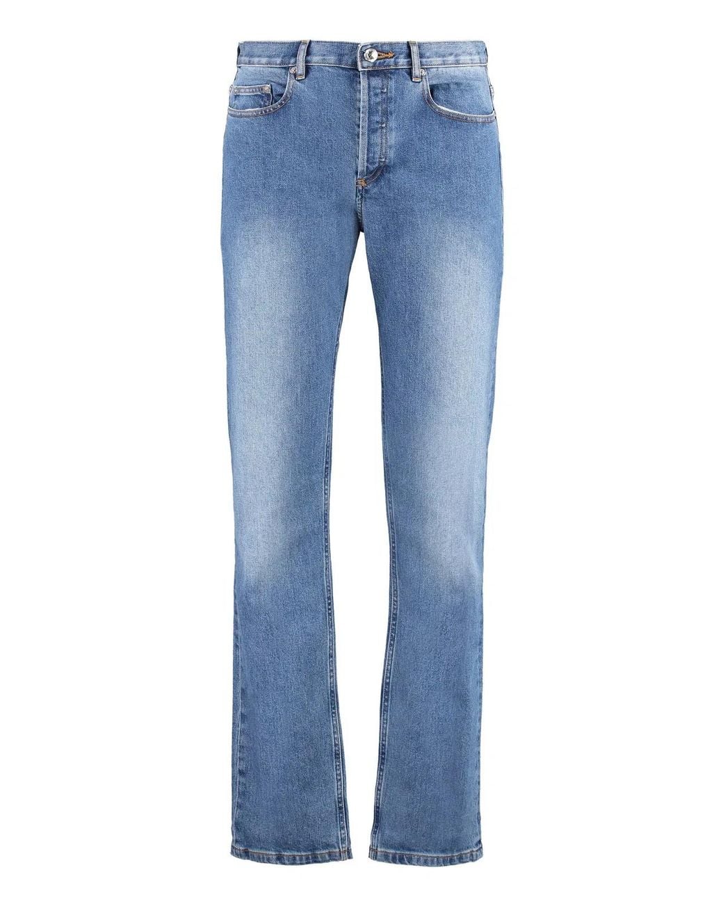 A.P.C. Blue Straight Leg Jeans for men