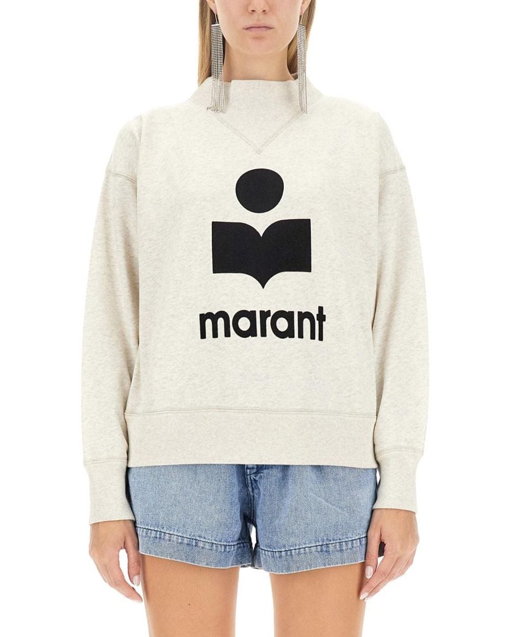 Isabel Marant White Isabel Marant Etoile Moby Sweatshirt With Flocked Logo