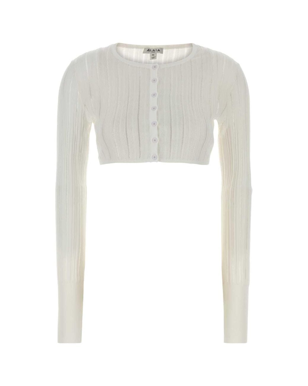 Alaïa White Crinoline Cardigan