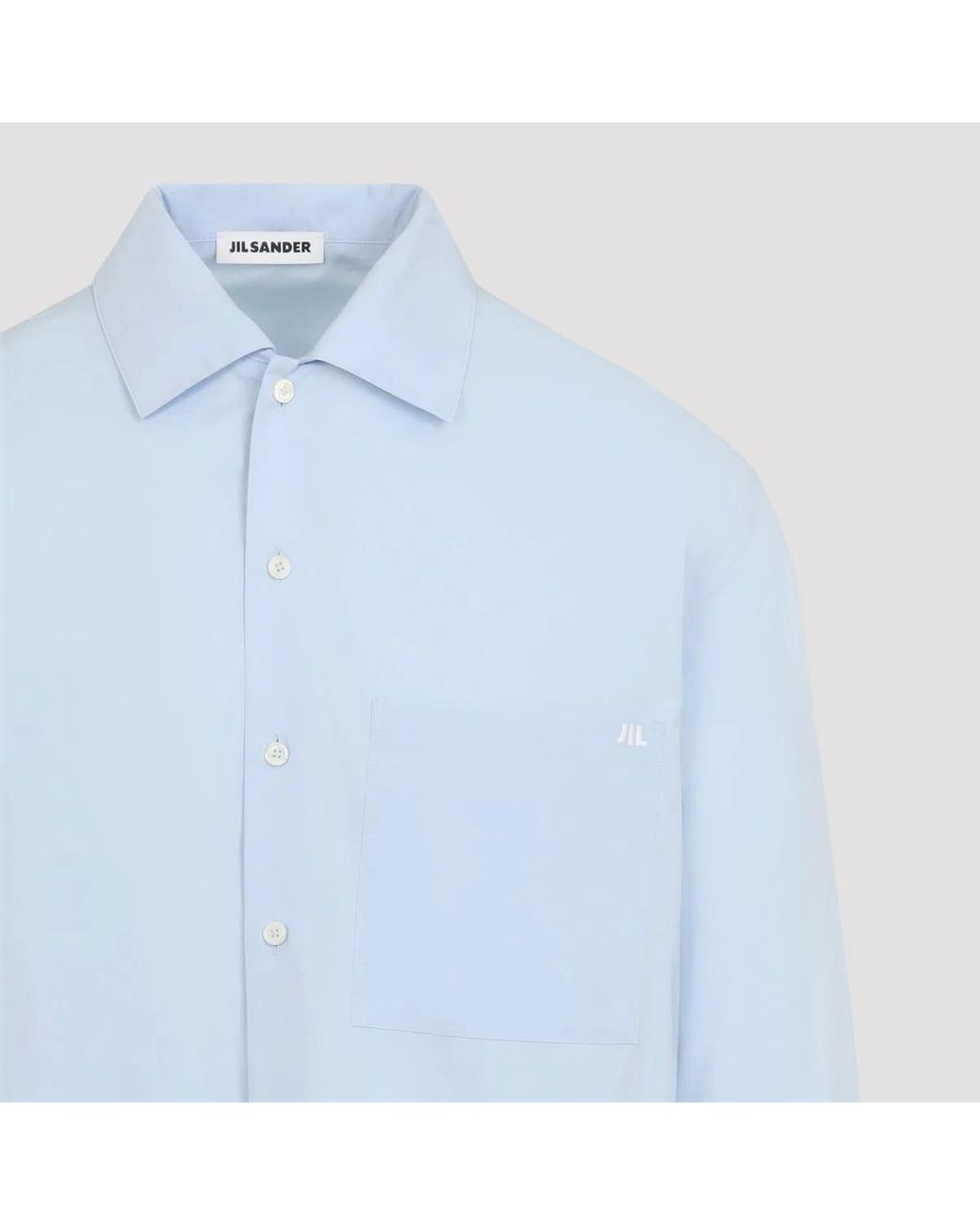 Jil Sander Blue Powder Cotton Shirt for men