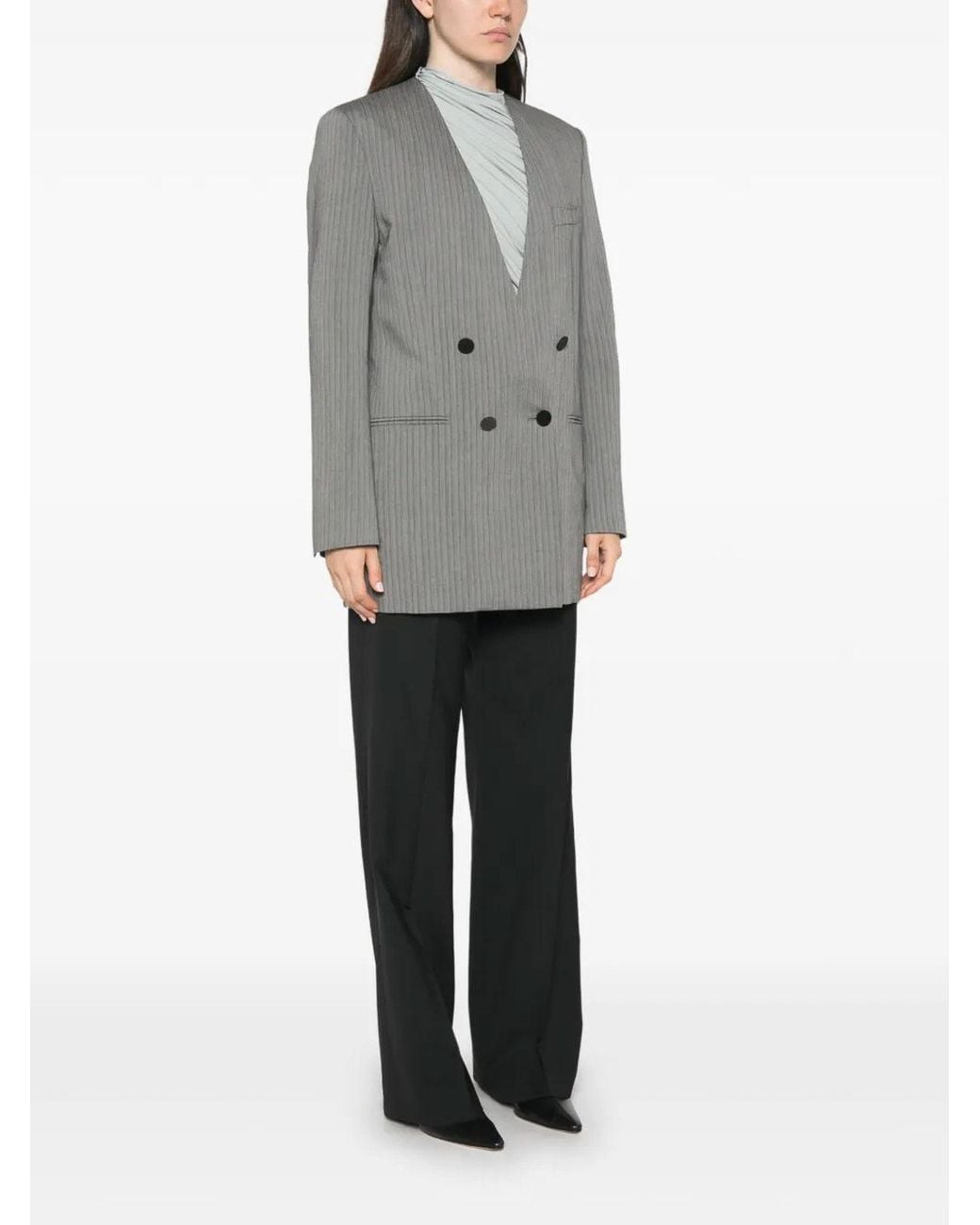 Alberta Ferretti Gray Fabric Blazer