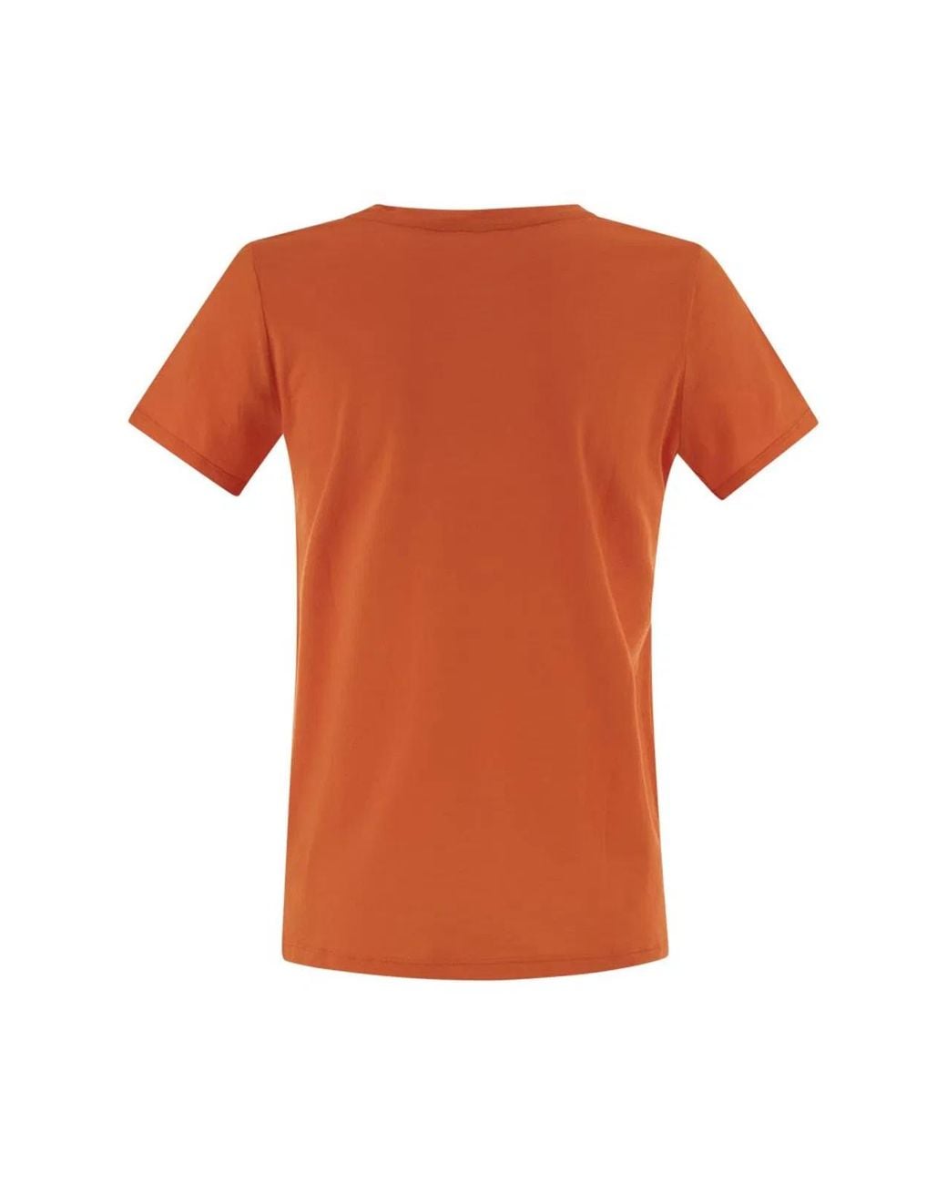 Majestic Orange Crew-Neck Short-Sleeved Cotton T-Shirt
