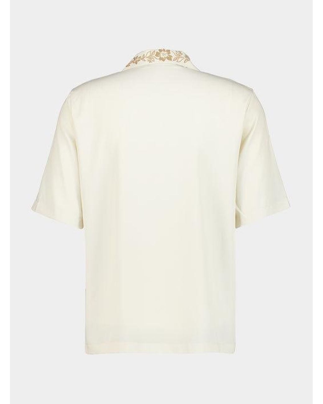 Amiri White Reg Fit Floral Collar Shirt for men