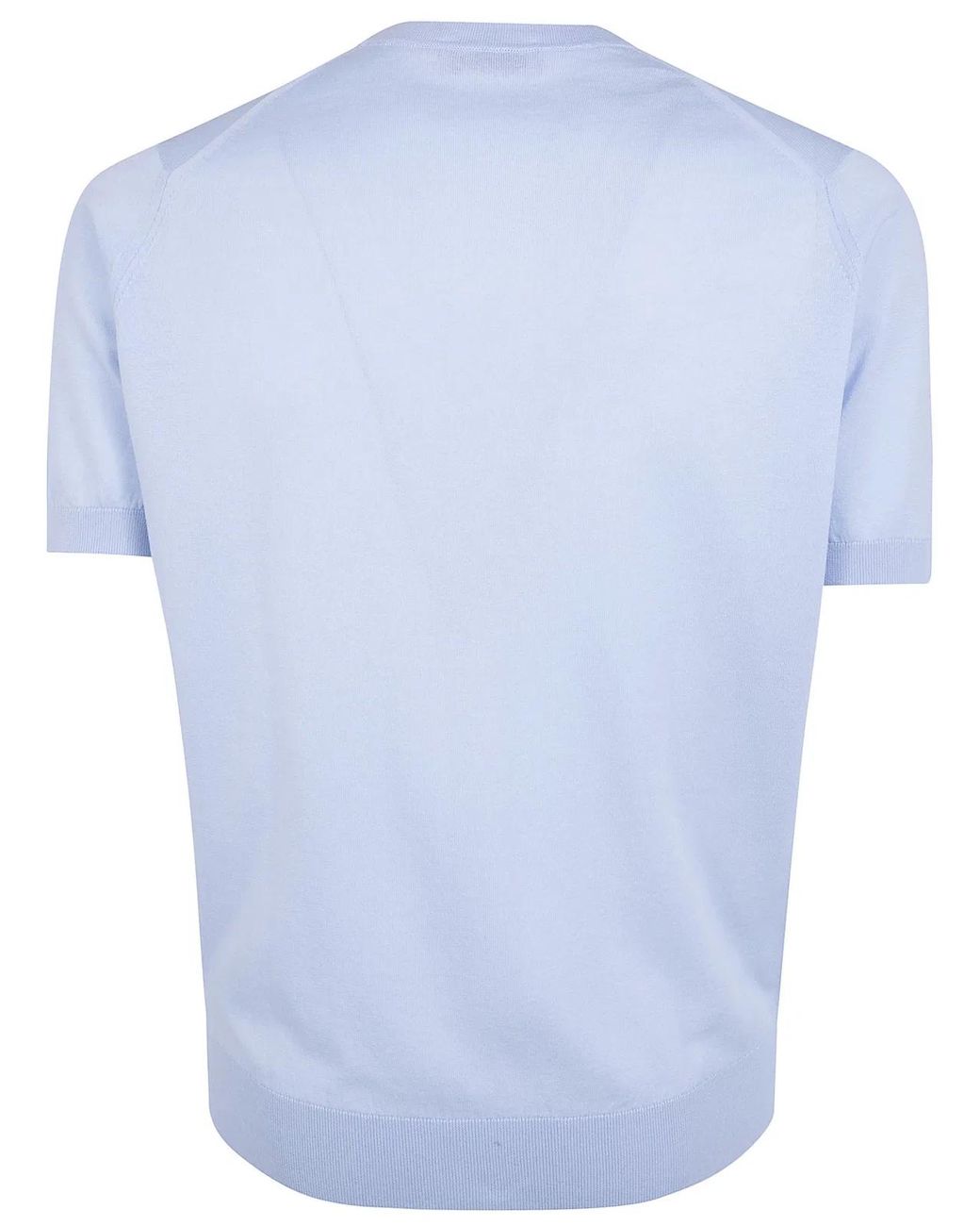 John Smedley Blue "Kempton" Crewneck Short Sleeves T-Shirt for men