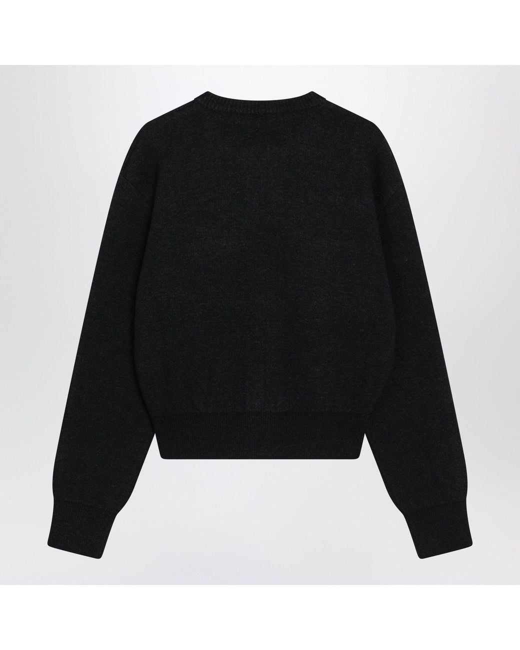 Lemaire Black Charcoalcolored Alpaca Blend Zipup Sweater