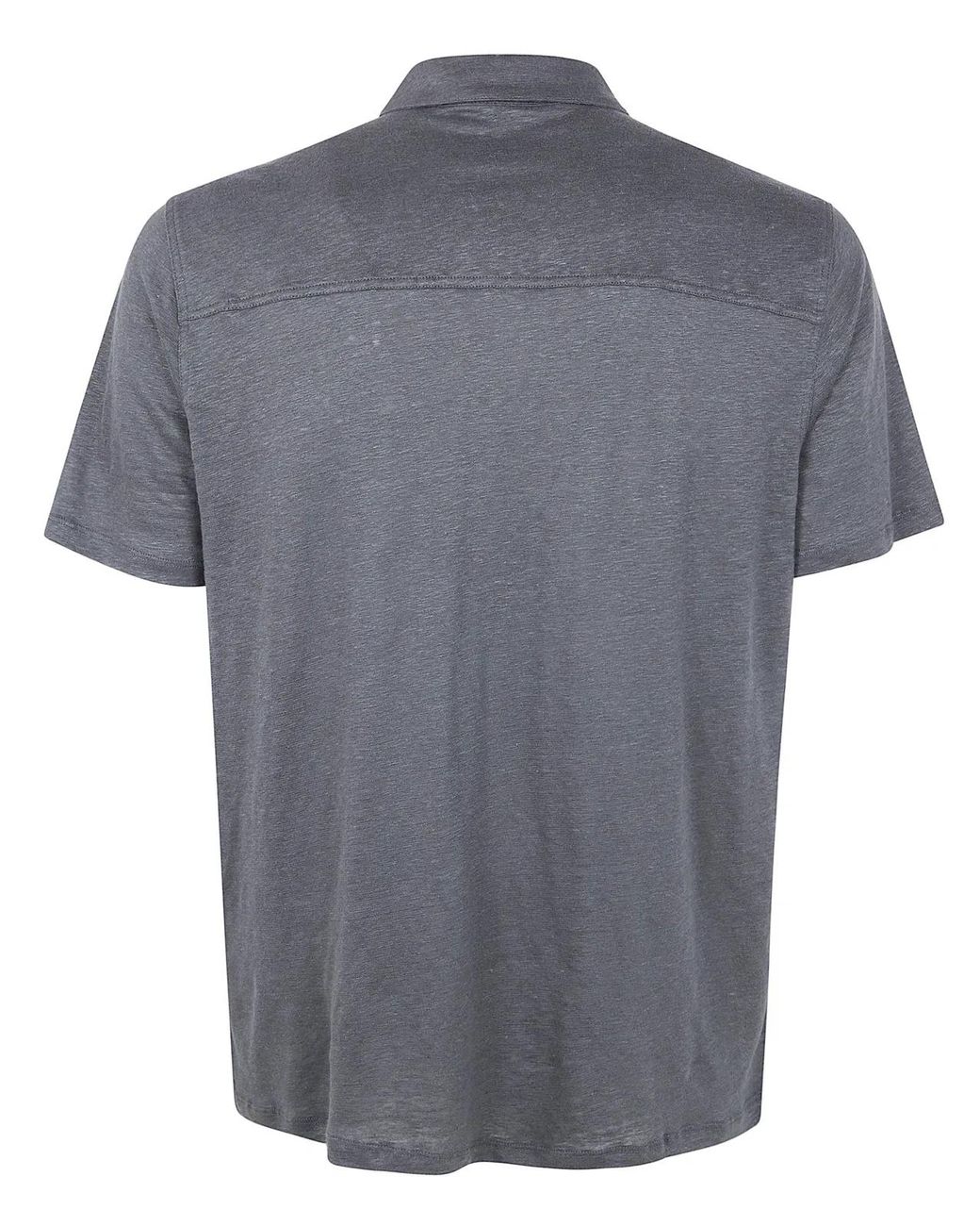 Majestic Gray Linen Short Sleeves Polo Shirt for men