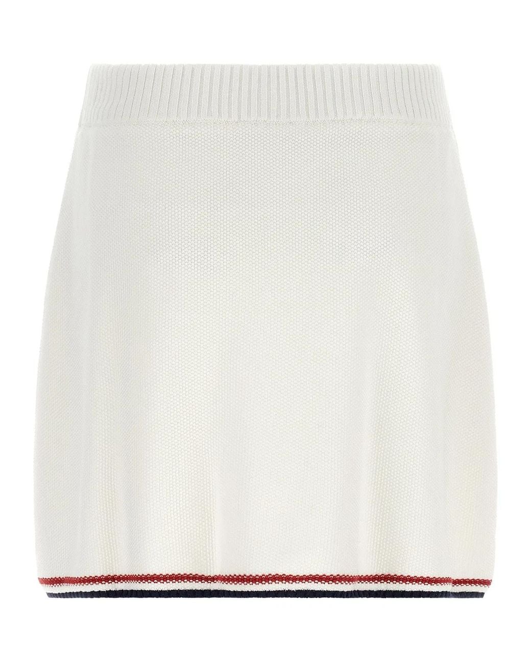 Brunello Cucinelli White Piquet-Effect Skirt